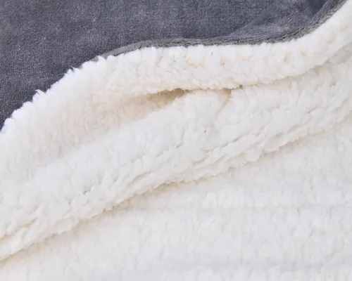 Miniatura 5 de SOCHOW Manta de forro polar Sherpa de doble cara, súper suave, lujosa manta de felpa, tamaño queen, 228.6 x 228.6 cm, gris