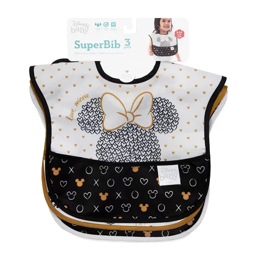Miniatura 6 de Bumkins Baberos de Disney para niña o niño, SuperBib para bebés y niños pequeños de 6 a 24 meses, imprescindibles para comer, alimentar, destete