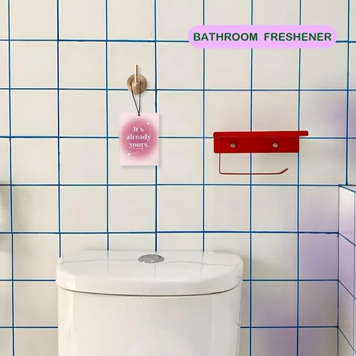 Miniatura 7 de Ambientador de Coche Lindo Aura Rosa, Ambientador de Coche Inspirador de Afirmaciones Diarias Funky Y2K Colgante de 3 Piezas para Autos, Cajones