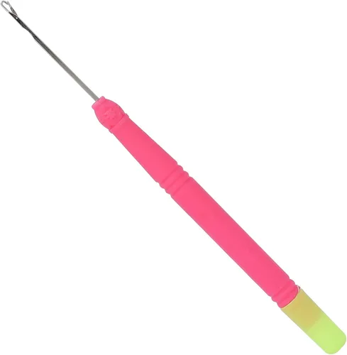 Miniatura 9 de 5 ganchos de plástico para extensiones de cabello, juego de ganchillo, herramienta de gancho para trenzar el cabello (rojo rosa #2)