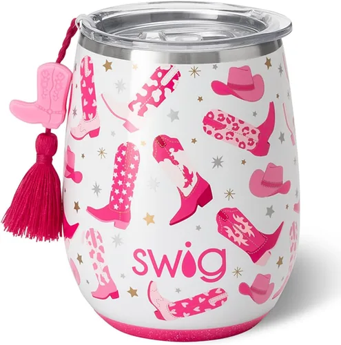 Miniatura 18 de Swig Vaso de vino aislado de 14 onzas con tapa, apto para lavavajillas, tazas de vino de acero inoxidable (negro)