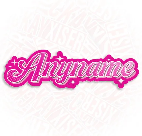 Miniatura 10 de Adhesivo retro personalizado con nombre personalizado, muñeca rosa, nombre de princesa, vacaciones en la playa, impermeable, transferencia UV DTF