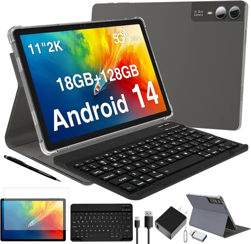 Miniatura 2 de 2026 La última tableta Android de 11 pulgadas con Gemini AI, tableta 2 en 1 con teclado y bolígrafo, 18 GB de RAM 128 GB ROM 1 TB expandir, pantalla