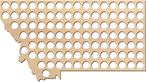 Miniatura 7 de Mapa con tapas de cerveza, 50 estados, Madera