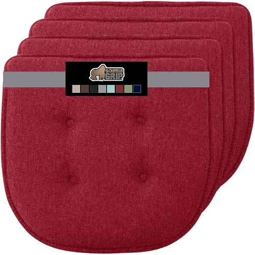 GORILLA GRIP Juego de 4 cojines de espuma viscoelástica para comedor, mesa de cocina, escritorio de oficina, mecedoras, respaldo que se mantiene en