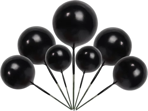 Miniatura 3 de 24 piezas de adornos para pastel con bolas, adornos para cupcakes, bolas de espuma con forma de pastel, púas de pastel con forma de bola, globos