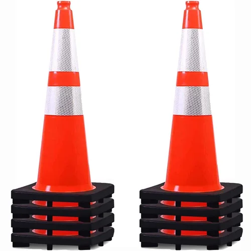 (Paquete de 8) BESEA Conos de Seguridad de Tráfico de 28 pulgadas Naranja Conos de Estacionamiento de Carretera Cono de Construcción de Servicio
