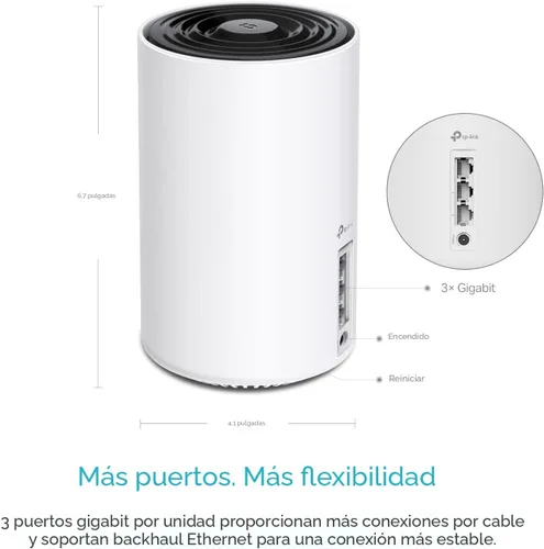 Miniatura 6 de TP-Link Deco XE75 AXE5400 Tri-Band WiFi 6E Mesh System - Cubre hasta 5500 pies cuadrados, reemplaza el enrutador y extensor WiFi, malla impulsada