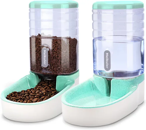 Miniatura 10 de Meikuler Conjunto de Alimentador Automático para Perros y Gatos y Dispensador de Agua, Bebedero y Alimentador de Comida por Gravedad para Perros