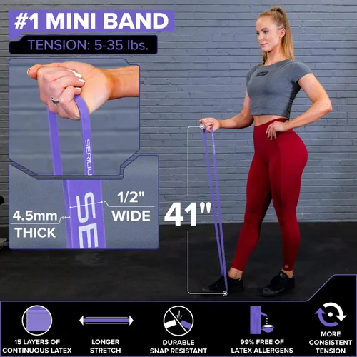 Miniatura 6 de SERIOUS STEEL FITNESS Banda asistida de 41 pulgadas, resistencia y estiramiento, bucle de asistencia de levantamiento de potencia y pull-up