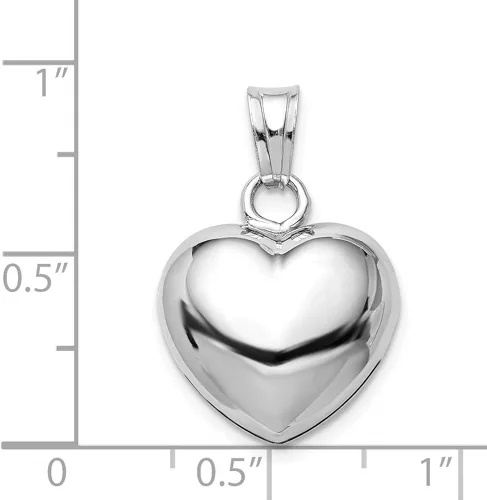 Miniatura 4 de Plata de ley rodiada pulida campana interior colgante corazón soplado 0984in estilo QC9455
