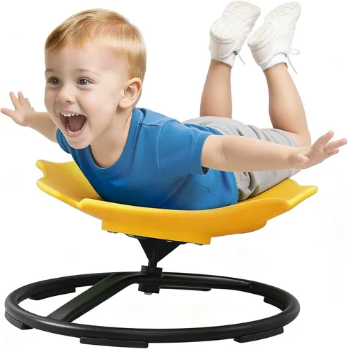 Miniatura 10 de Silla giratoria sensorial para niños con autismo y TDAH, silla giratoria para uso en interiores y exteriores, juguetes para sentarse y girar, sillas