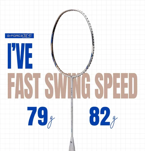 Miniatura 7 de Li-Ning G-Force X5-2.79 oz G6 - Raqueta de bádminton Blanco azul