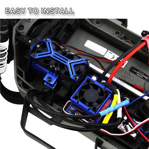 Miniatura 4 de VXL-3s ESC - Parte de mejoras del ventilador de refrigeración del motor para 1/10 Slash/Rustler/Stampede VXL 4X4 2WD, disipador de calor de Azul