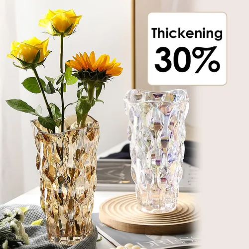 Miniatura 5 de CEMABT Floreros de vidrio irrompibles de 9.5 pulgadas y 3.4 libras para flores, jarrón grueso Morden para mesas de centros de mesa, coloridos