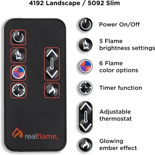 Miniatura 9 de Real Flame Crawford - Chimenea eléctrica delgada para interiores de 48 pulgadas con repisa para sala de estar o dormitorio, inserto de chimenea