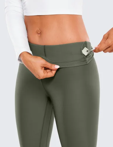 Miniatura 3 de CRZ YOGA Leggings térmicos con forro polar para mujer de 28 pulgadas, pantalones de senderismo cálidos para invierno, pantalones de yoga de cintura