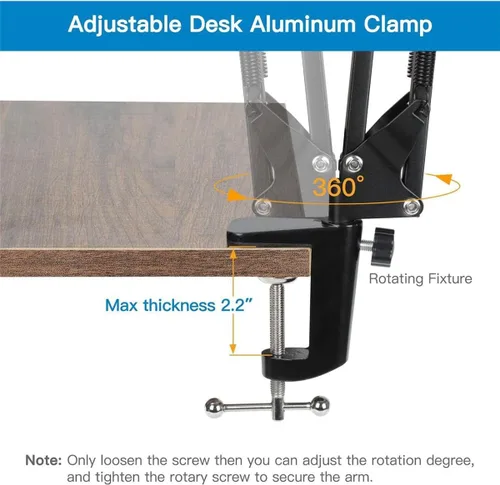 Miniatura 6 de Technical Pro Brazo de grúa de suspensión para cámara web con base y abrazadera de escritorio