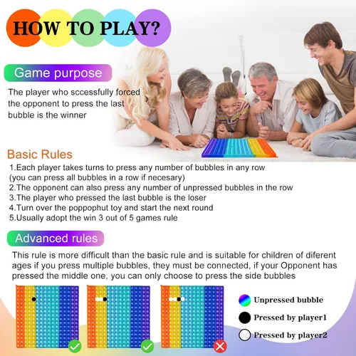 Miniatura 2 de Hoja de juego de multiplicación DK-SIMINA Pop Juguete matemático Fidget 15x15 P0PP Juguete de burbujas para aliviar la presión Juego de matemáticas
