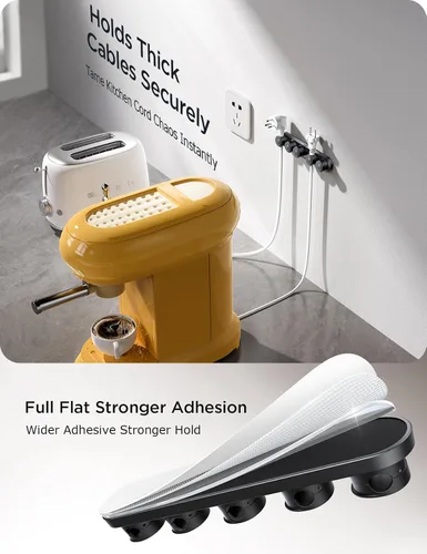 Miniatura 5 de Organizador magnético 5 en 1 para cables JOYROOM [pista deslizante ajustable] para debajo del escritorio, organizador de cables adhesivos