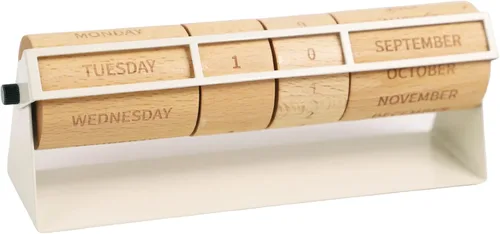 Miniatura 8 de Calendario perpetuo de madera para decoración de escritorio de oficina, calendario de escritorio perpetuo giratorio, calendario de escritorio
