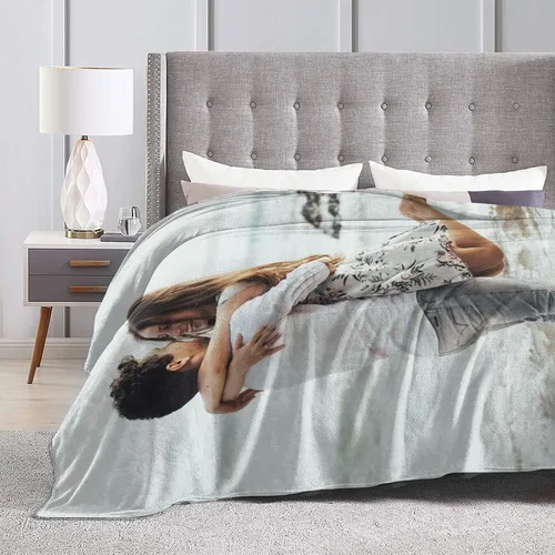 Miniatura 3 de HooSo Manta Personalizada para Cama con Fotos y Texto, Mantas Personalizadas con Collage de Fotos para Regalo de Cumpleaños Familiar y Boda, Collage