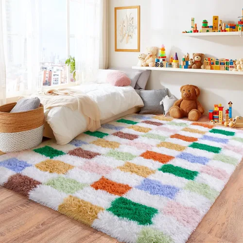 Miniatura 30 de Awaytail Alfombra Esponjosa Lavable 2x3 Pies, Pura Negra Alfombra para Silla de Escritorio Antideslizante, Alfombra Supersuave para Niños
