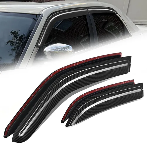 Miniatura 13 de Auto Dynasty 4 piezas viseras de ventana con patrón de fibra de carbono compatibles con Chrysler PT Cruiser 2001-2010, deflectores de ventana