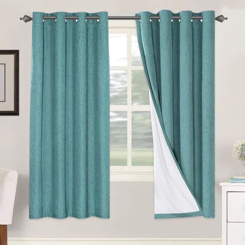 H.VERSAILTEX Cortinas opacas de lino de 72 pulgadas de largo, 100% absolutamente opacas, con aislamiento térmico, con textura de lino, cortinas
