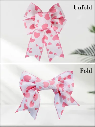 Miniatura 3 de SIMISI RIBBON Corona de arpillera para el día de San Valentín, lazos de corazón rojo para decoración de boda, manualidades, proponer adornos
