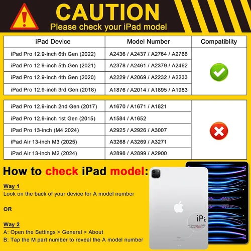 Miniatura 2 de MEEgoodo para iPad Pro M2 12.9 Funda 6ª/5ª/4ª/3ª Generación 2022 2021 2020 2018 con Soporte para Lápiz, Funda para Tablet con Parte Trasera de TPU