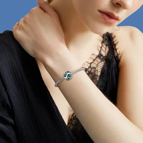 Miniatura 6 de Cuentas de plata de ley 925 con piedra natal para pulseras y collares, regalos de cumpleaños para mujeres y niñas., Plata de ley, Sin gemas.