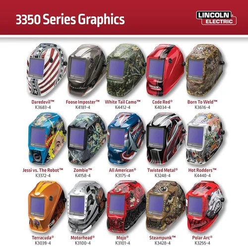 Miniatura 6 de Lincoln Electric K3034-4 VIKING 3350 Casco de soldadura con oscurecimiento automático con tecnología de lente 4C, negro mate, extra grande