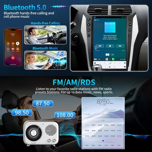 Miniatura 7 de Radio de coche para Ford Explorer 2011-2019 Actualización de radio con pantalla estilo Tesla de 14.4 pulgadas Unidad principal con Carplay