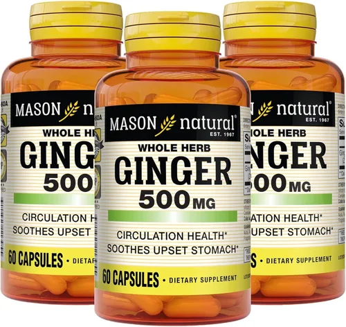 Miniatura 8 de MASON NATURAL Hierba entera jengibre 500 mg, suministro de 2 meses, suplemento herbario natural, 60 cápsulas