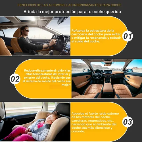 Miniatura 6 de VOISEN Material de Amortiguamiento de Sonido para Autos, Alfombrilla de Amortiguamiento de Sonido de 0.157 Pulgadas (4 mm) de 36 Pies Cuadrados