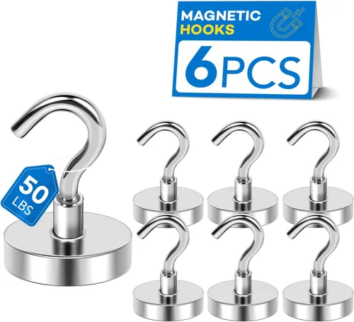 Miniatura 16 de LOVIMAG - Ganchos magnéticos de 120 libras de alta resistencia, ganchos magnéticos de neodimio fuertes para el hogar, cocina, lugar de trabajo