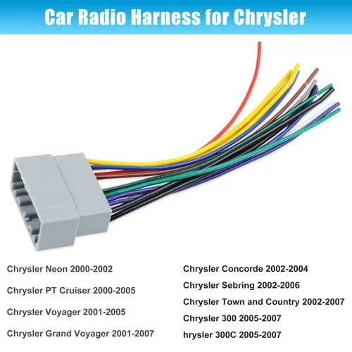 Miniatura 2 de Arnés de cableado de radio para coche, conector adaptador de reemplazo para Dodge Ram 2002-2007, Jeep 2003-2007, cable de audio, vídeo y estéreo