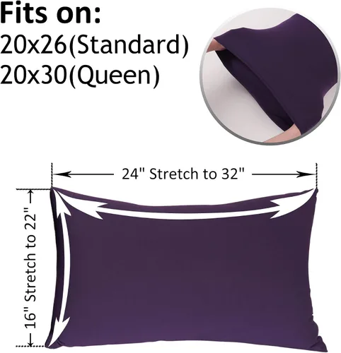 Miniatura 117 de Juego de 2 fundas de almohada pequeñas de punto Jersey Knit para viajes o niños pequeños de 12 x 16 pulgadas, 13 x 18 o 14 x 20 pulgadas, sobre