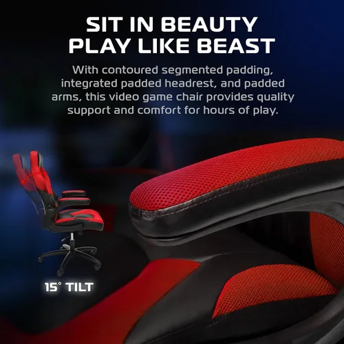 Miniatura 5 de RESPAWN 3085 Silla para juegos ergonómica para adultos, silla de oficina de respaldo alto con reposacabezas y brazos abatibles, asiento