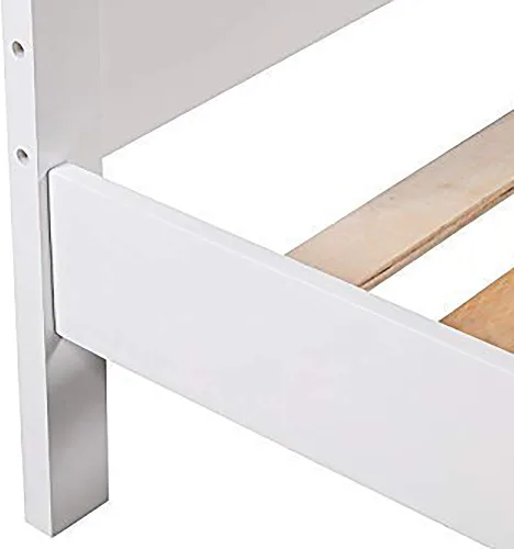 Miniatura 6 de Merax Base de cama individual con cajón de almacenamiento y soporte de listones de madera, sin somier, color blanco