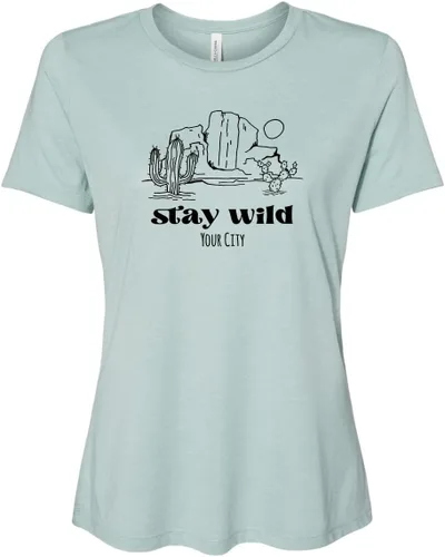 Miniatura 35 de Cute Women's Screen Printed Crew Neck Tee, Shirts With Sayings, Dusty Blue or Olive