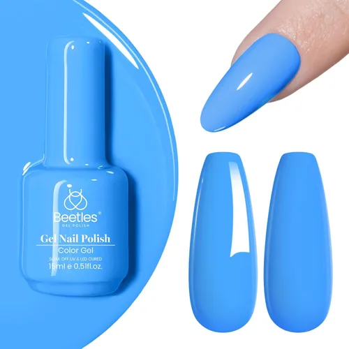 Miniatura 68 de Beetles - Esmalte de uñas de gel verde luminoso que brilla en la oscuridad, esmalte de uñas de gel que se absorbe con lámpara LED UV, arte de uñas