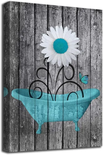 Miniatura 11 de NINEASO Arte de pared con flores abstractas, cuadros de lienzo de flores rústicas para dormitorio, baño, decoración de pared, impresiones modernas