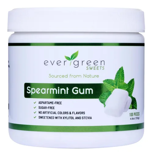 Miniatura 8 de Evergreen Sweets Chicle – Tarro de 100 piezas – Chicle de frutas tropicales naturales hecho con xilitol y stevia – sin azúcar, sin aspartamo y vegano
