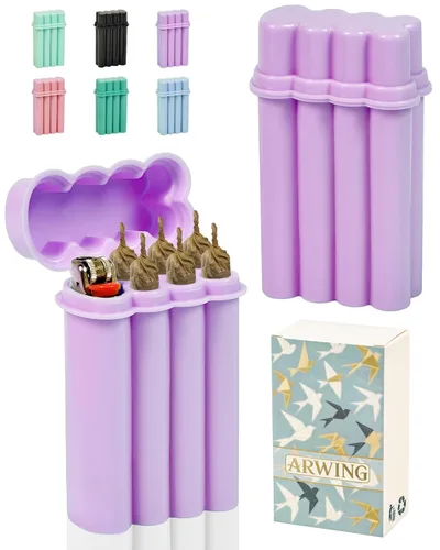 Miniatura 12 de Estuche contenedor de 6 agujeros para conos pre-enrollados de tamaño rey con porta encendedor, estuche para 6 u 8 cigarrillos de tamaño regular