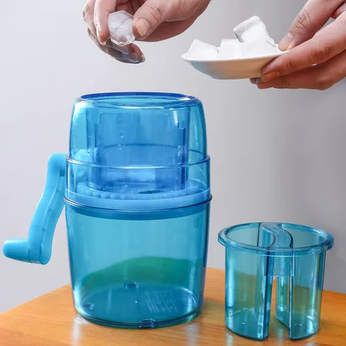Miniatura 5 de Máquina de afeitar de hielo y cono de nieve, máquina de cono de nieve manual portátil de alta calidad y máquina de hielo afeitado con bandejas