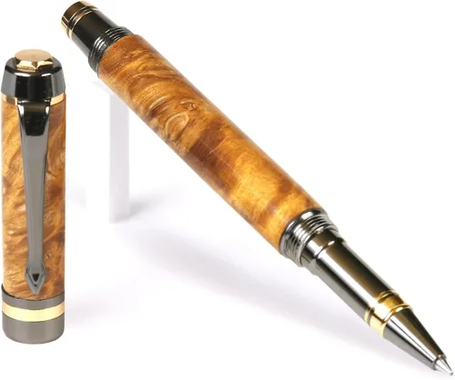 Elite – Bolígrafo de punta rodante, color amarillo de metal de pistola caja Elder Yellow Box Elder