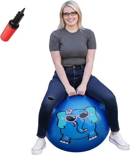 Miniatura 10 de WALIKI Pelota de Salto para Niños y Niñas de 3 a 6 años Bola de Saltar Hippity Hop Regalo de Cumpleaños Genial Azul 45,7 cm