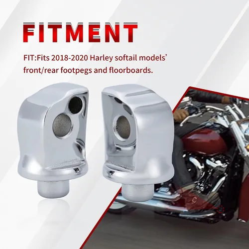 Miniatura 2 de Adaptador de clavija de pasajero estriado para estriberas delanteras/traseras y tablas de suelo para modelos Harley Softail 2018-2023, cromado